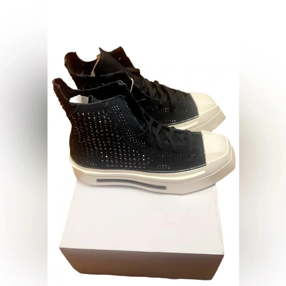 NWB Converse x Swarovski Chuck 70 de luxe black trend Squared High Top sneaker 5 - Picture 4 of 10